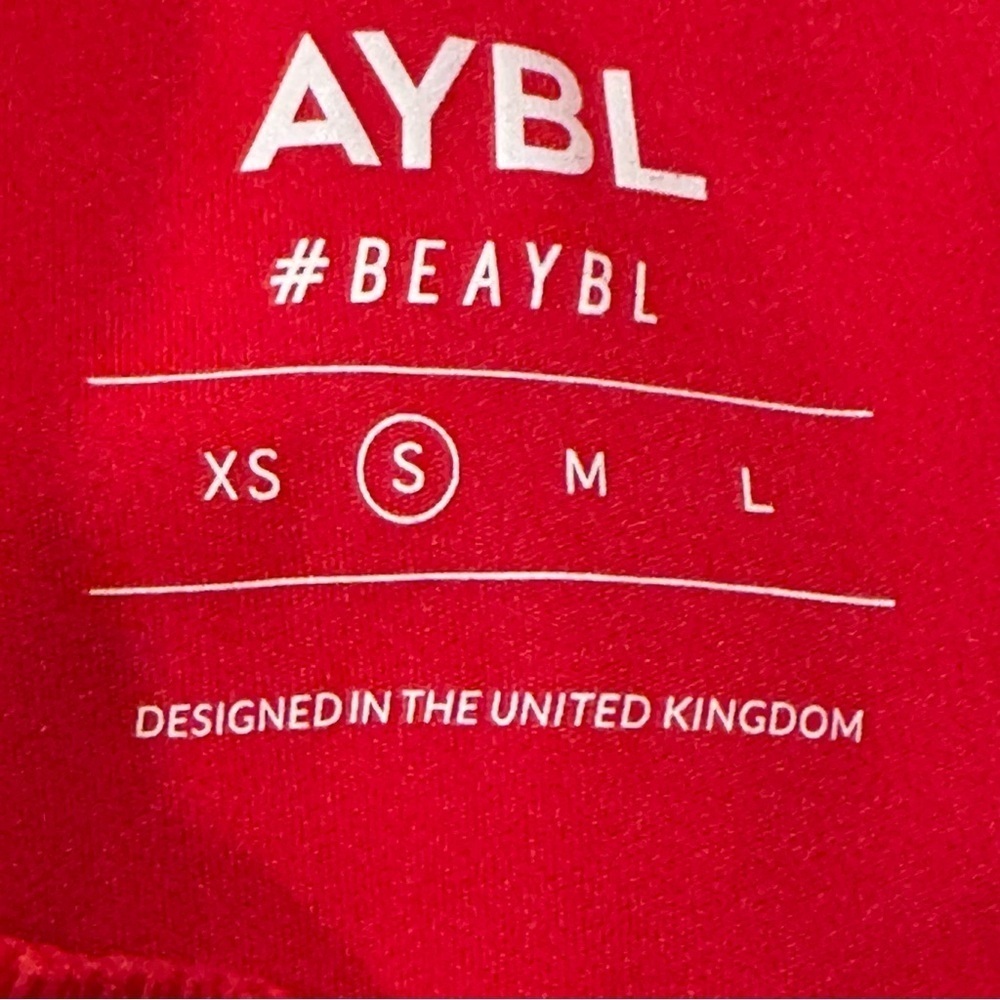 AYBL Leggings Red Compression Athletic Yoga Training Pockets Women’s Size Small - Picture 5 of 8